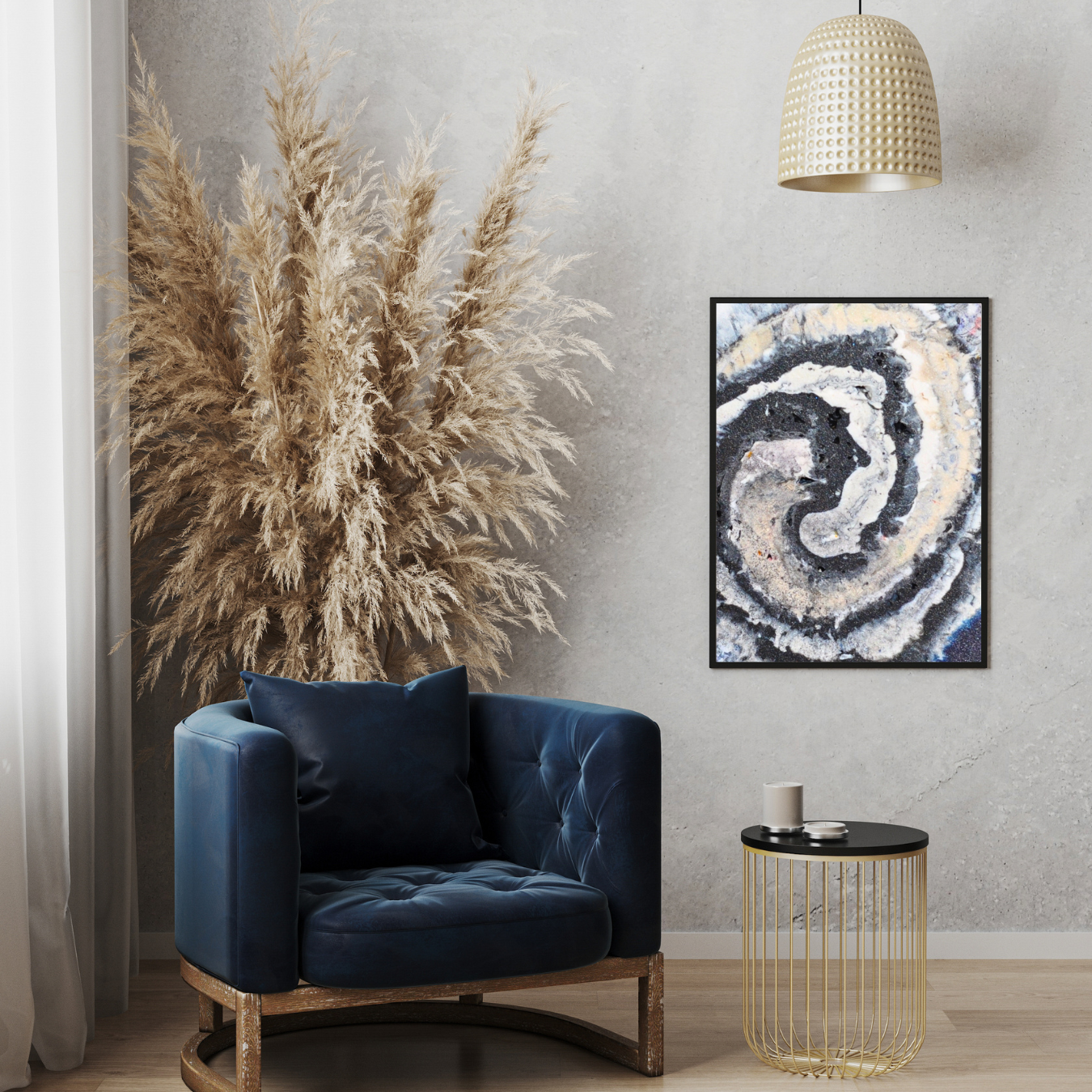 Spiral Digital Wall Art by Jagoda Jay Sudak Keshani printable wall decor nft pdf digital download modern interior decoration black white blue abstract art