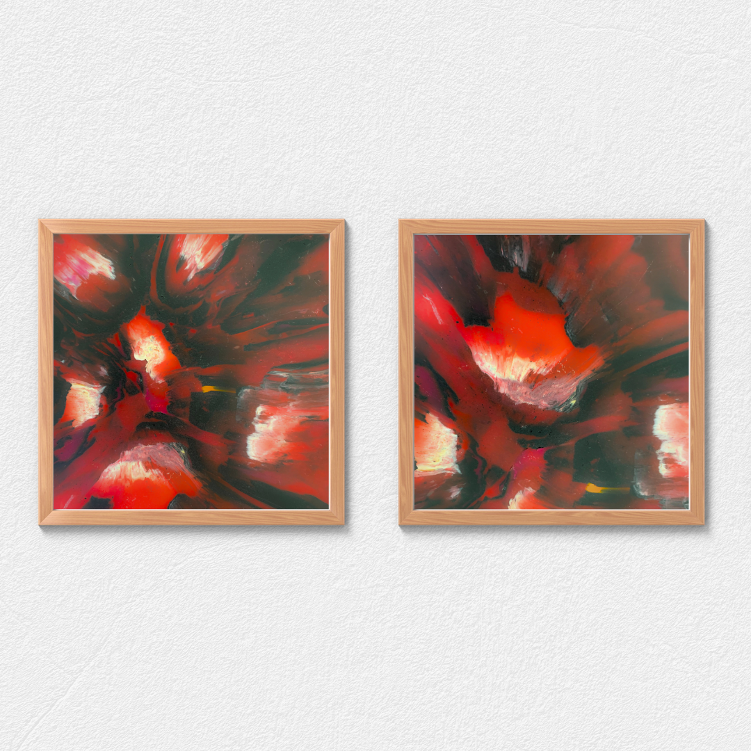 Digital art printable instant download Fire red black office decor modern art abstract recycled plastic art Jagoda Jay Sudak Keshani