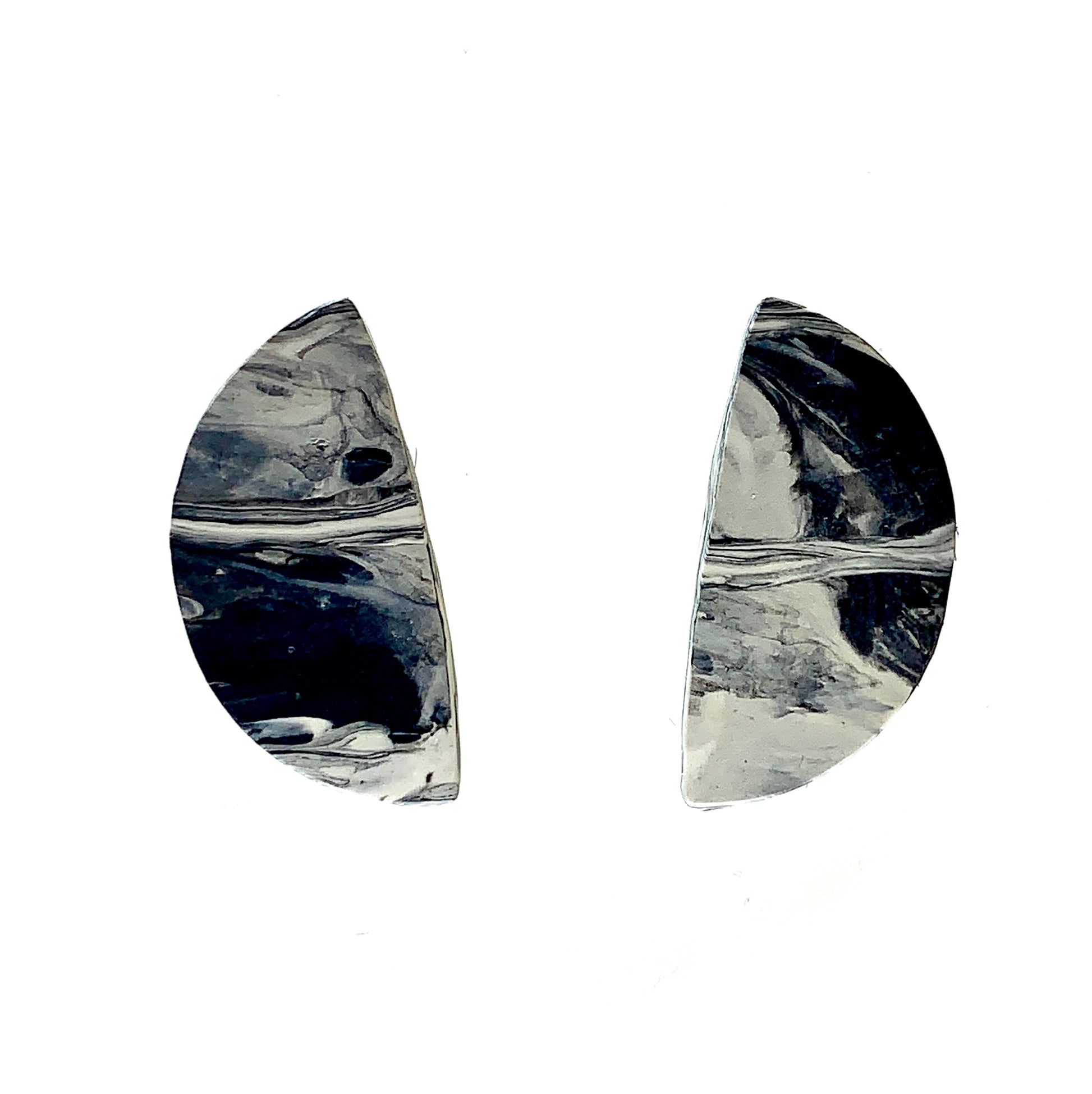 Half moon eco earrings studs made from bottle tops