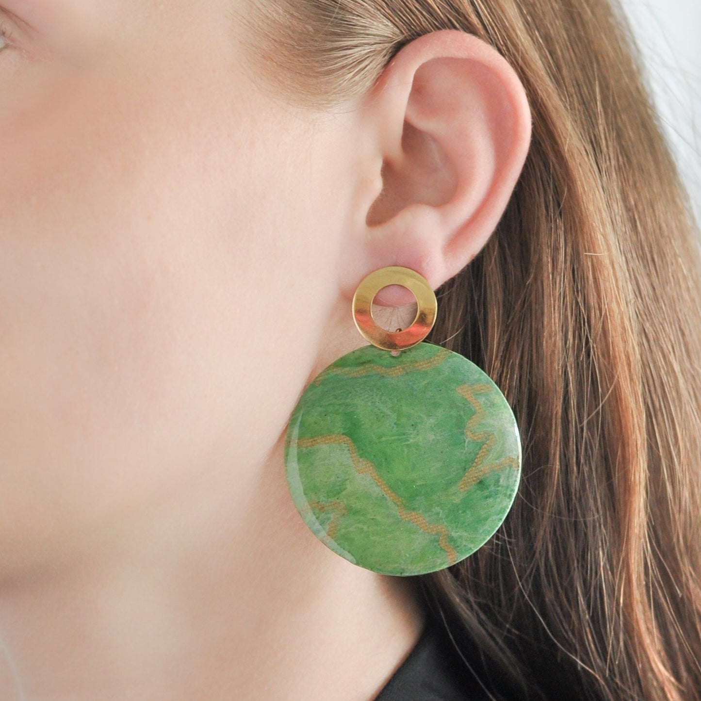 Recycled Plastic Handmade Sustainable Statement earrings Studs for eco lovers Handcrafted in London