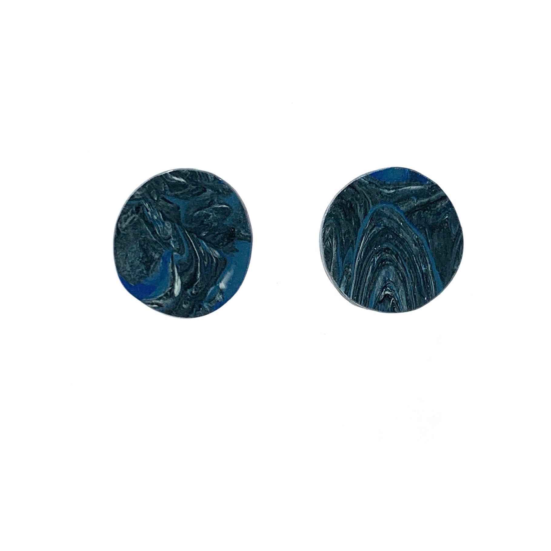 Sustainable Ecofriendly Jewellery Studs Earrings Blue nave handmade recycled