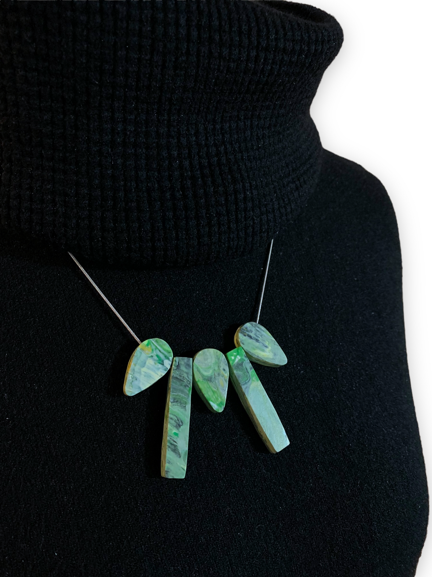 Recycled plastic necklace jewellery earrings studs handmade in London by Jagoda Jay Sudak Keshani eco gift for her him