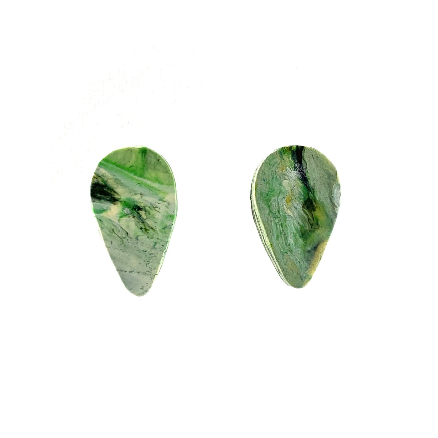 Handmade Sustainable Earrings Studs Made from Recycled Plastic Artesian Teardrops Gift for her