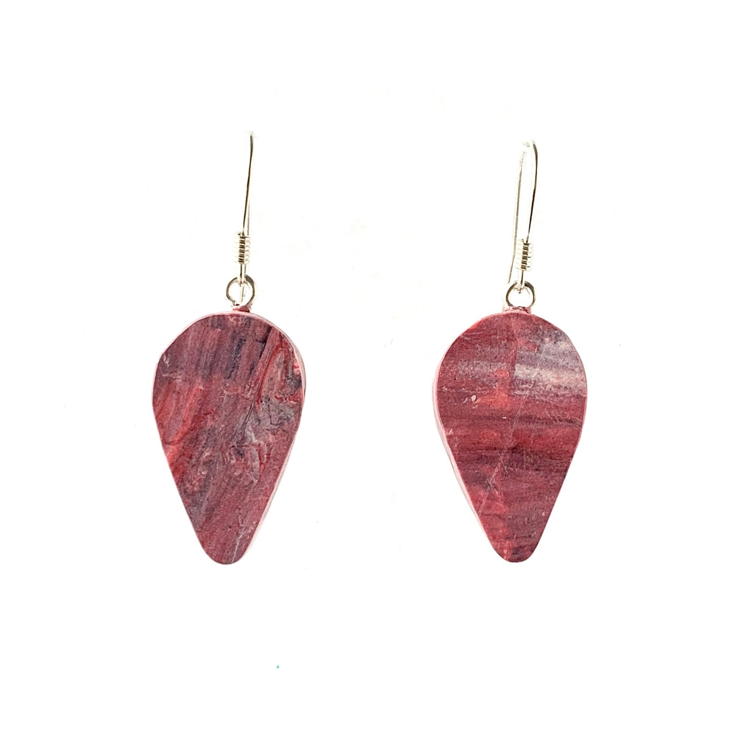 Sustainable Red Dangling earrings handmade 