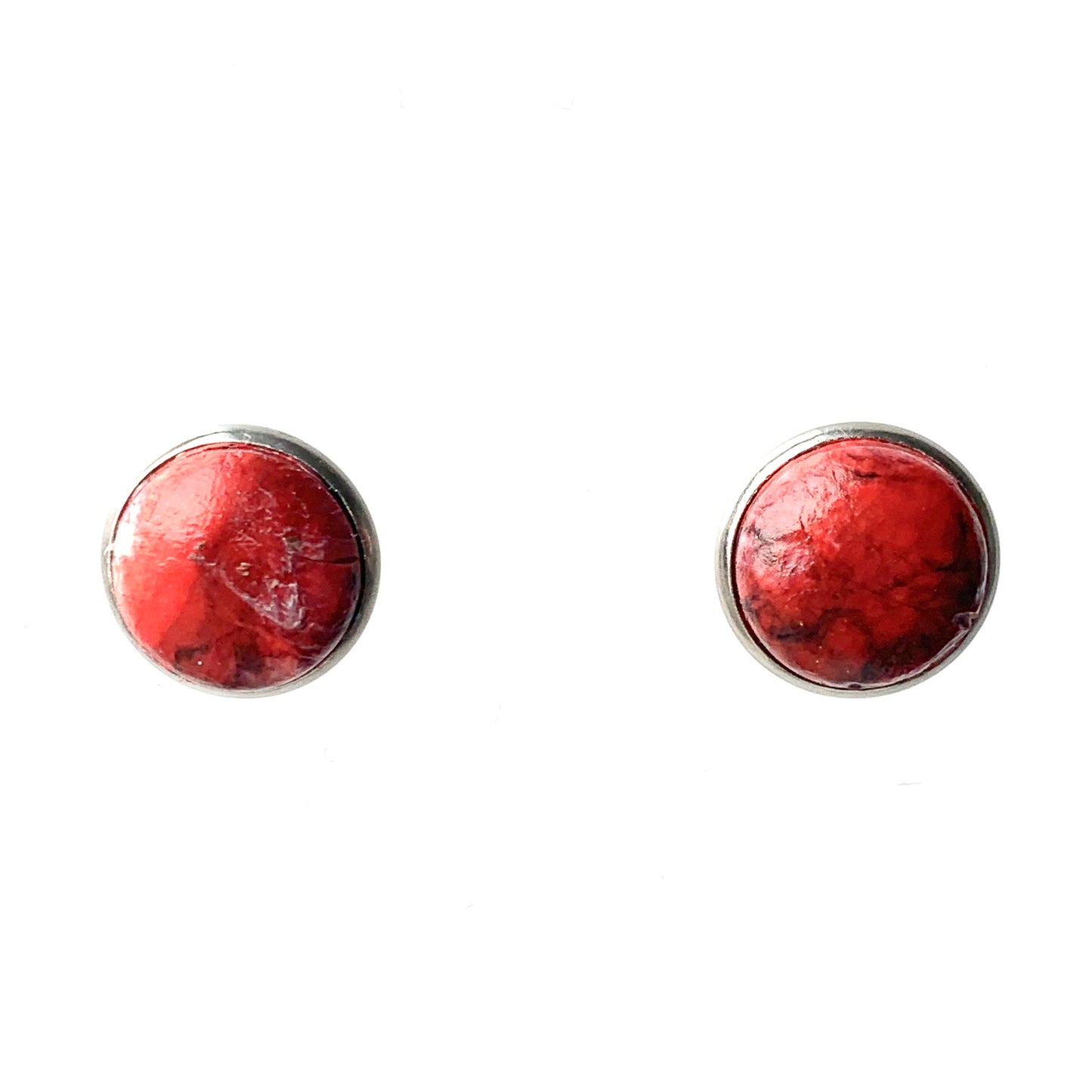 12mm Round red studs made from recycled plastic