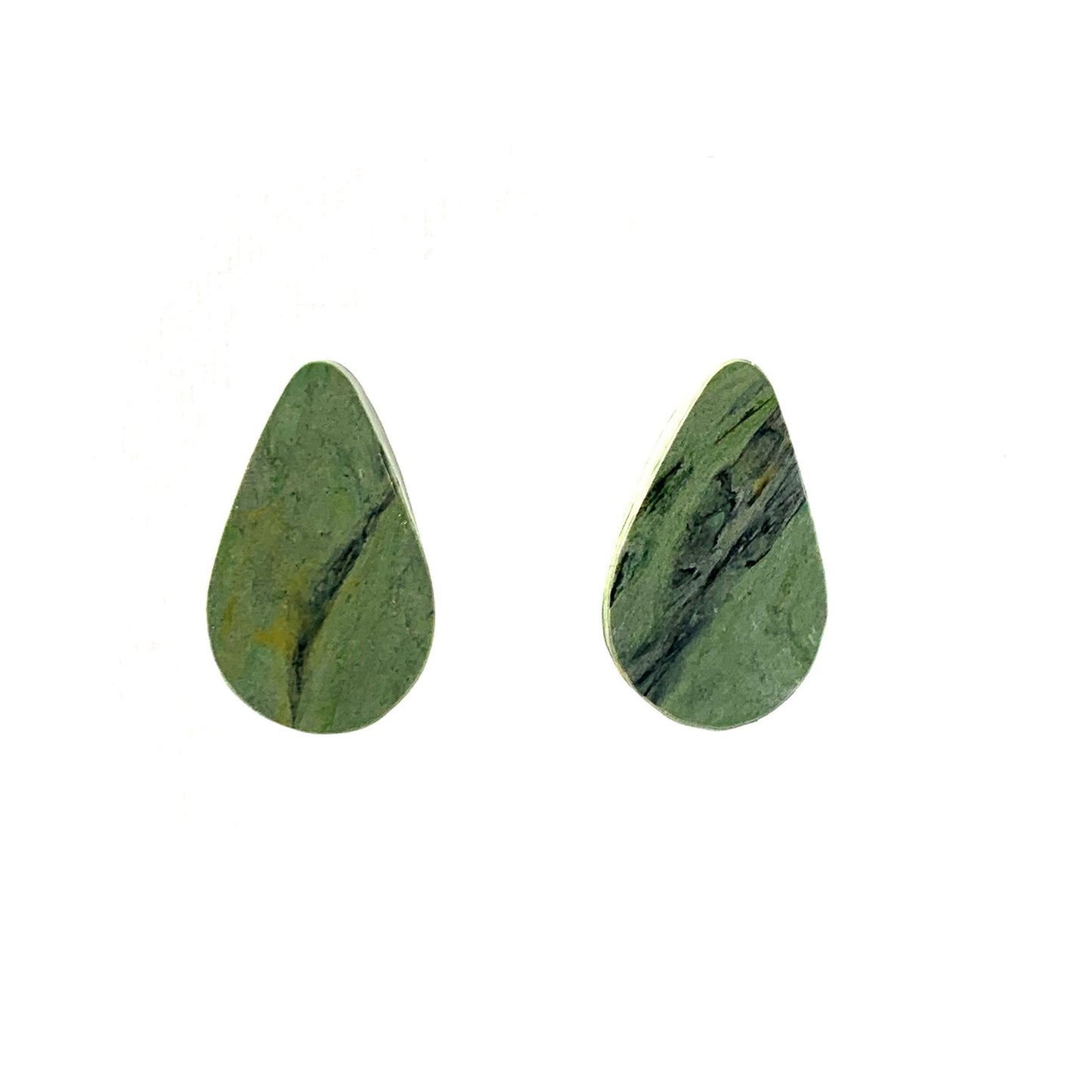 Sustainable Earrings Teardrop Green Studs Handmade in the UK Christmas Gift for her 