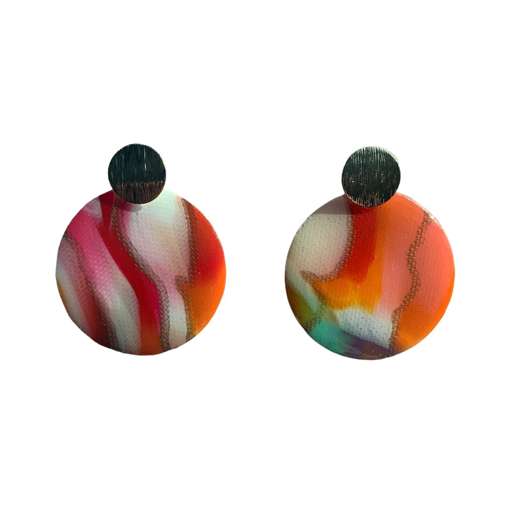 Sustainable Handmade Earrings Artesian Colourful Studs Recycled plastic eco friendly gift for her