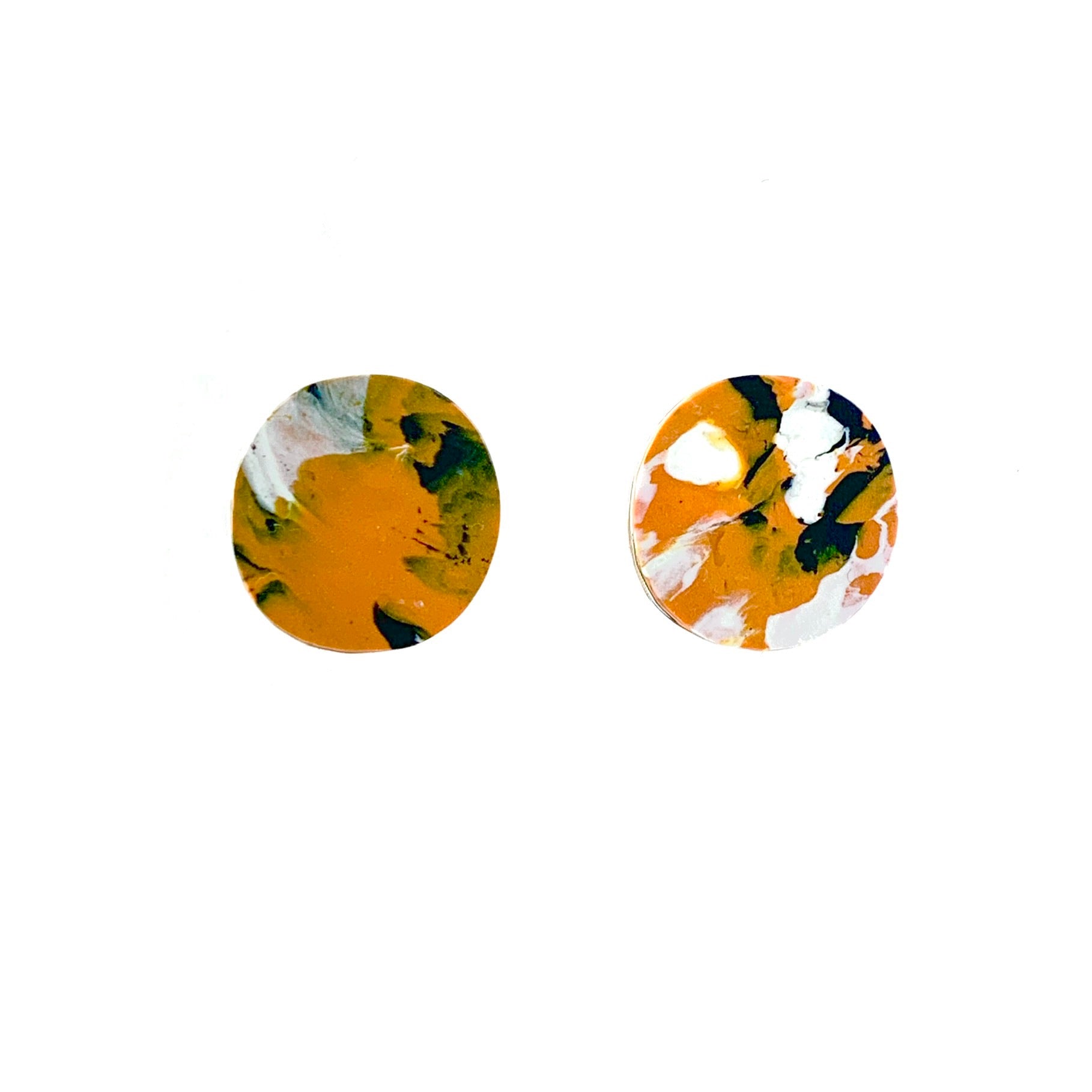 Sustainable Studs round circle handmade from recycled plastic sustainable gift for her